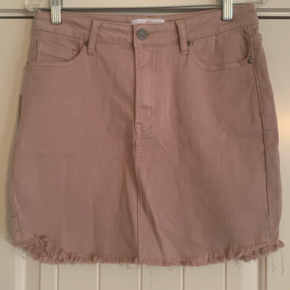 Pink Denim Skirt